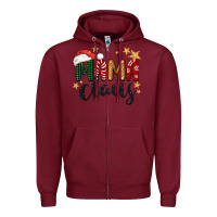 Burgundy mama Claus Christmas Zipper Hoodie - BarkalooDesign