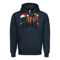Navy mama Claus Christmas Zipper Hoodie - BarkalooDesign