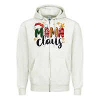 Oatmeal Heather mama Claus Christmas Zipper Hoodie - BarkalooDesign