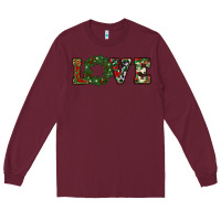 Burgundy christmas love Long Sleeve Tee - RanaPortraitStore