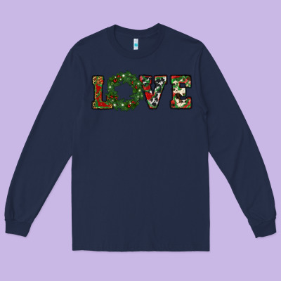 Christmas Love Long Sleeve Tee Designed By Ranaportraitstore