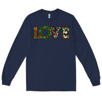 Navy christmas love Long Sleeve Tee - RanaPortraitStore