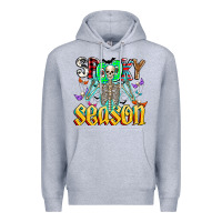 Heather Grey Spooky Season Premium Hoodie - CowhideDigitalArt