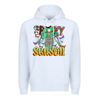 White Spooky Season Premium Hoodie - CowhideDigitalArt