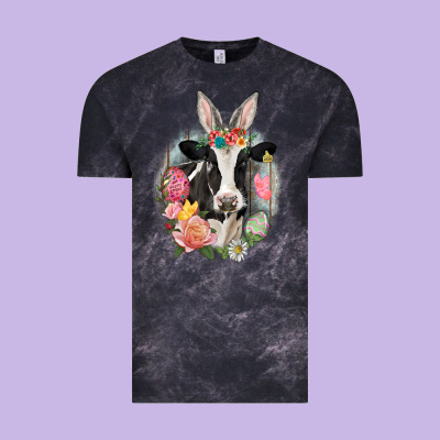 Happy Easter Cow Easter Day Vintage Tee Designed By Cowgirlartshop