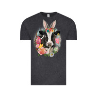Vintage Black Happy Easter Cow Easter Day Vintage Tee - CowGirlArtShop