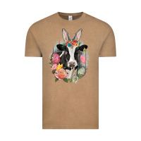 Vintage Coffee Happy Easter Cow Easter Day Vintage Tee - CowGirlArtShop