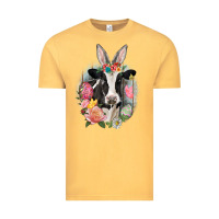 Vintage Mustard Happy Easter Cow Easter Day Vintage Tee - CowGirlArtShop