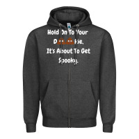 Charcoal Heather spooky halloween women and children Zipper Hoodie - maiPhamDesign