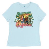 Baby Blue Busy doing Cowgirl shit Ladies Tee - HowdyJamesFarm