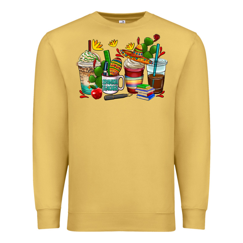 Spanish Teacher Coffee Cups Premium Sweatshirt by AdoDesignShop | Teevron