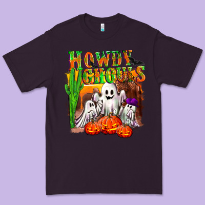 Howdy Ghouls Premium Tee Designed By Nancycooperartshop