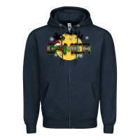 Navy Christmas gamer Zipper Hoodie - BarkalooDesign