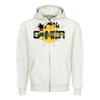 Oatmeal Heather Christmas gamer Zipper Hoodie - BarkalooDesign