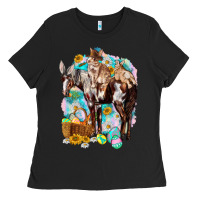 Black Happy Easter Day Rodeo Ladies Tee - HowdyJamesFarm