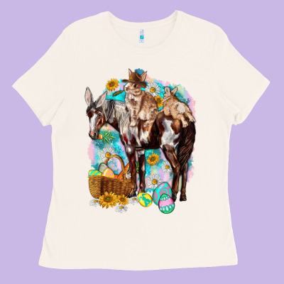 Happy Easter Day Rodeo Ladies Tee Designed By Howdyjamesfarm
