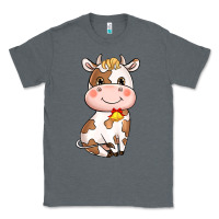 Charcoal Heather Cartoon Cow Classic Tee - HowdyJamesFarm