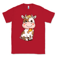 Red Cartoon Cow Classic Tee - HowdyJamesFarm