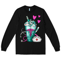 Black Nurse Frappe Long Sleeve Tee - FaDigitalArtStudio