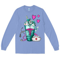 Colony Blue Nurse Frappe Long Sleeve Tee - FaDigitalArtStudio