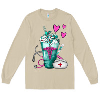 Mushroom Nurse Frappe Long Sleeve Tee - FaDigitalArtStudio