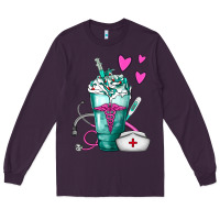 Plum Nurse Frappe Long Sleeve Tee - FaDigitalArtStudio