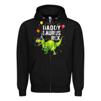 Black Mens Daddysaurus T Rex Dinosaur Daddy Family Matching Gifts Idea Zipper Hoodie - maiPhamDesign