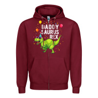 Burgundy Mens Daddysaurus T Rex Dinosaur Daddy Family Matching Gifts Idea Zipper Hoodie - maiPhamDesign