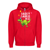Red Mens Daddysaurus T Rex Dinosaur Daddy Family Matching Gifts Idea Zipper Hoodie - maiPhamDesign