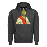 Charcoal Heather zombie jesus halloween costume christian christ Zipper Hoodie - maiPhamDesign