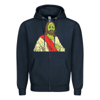 Navy zombie jesus halloween costume christian christ Zipper Hoodie - maiPhamDesign