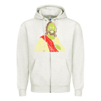 Oatmeal Heather zombie jesus halloween costume christian christ Zipper Hoodie - maiPhamDesign