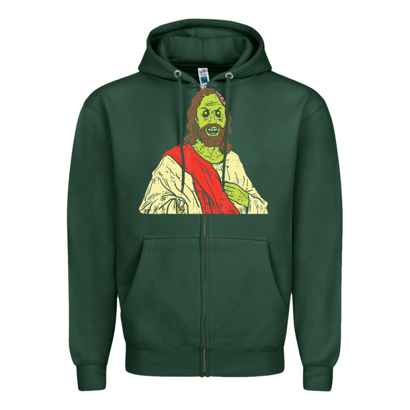 Zombie Jesus Halloween Costume Christian Christ Zipper Hoodie by maiPhamDesign | Teevron