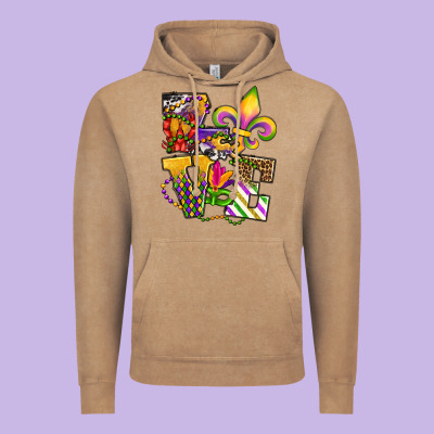 Louisiana Map Love Vintage Hoodie Designed By Oliviacreatesart