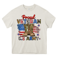 Cream proud veteran u.s army Heavy Core Tee - RanaPortraitStore