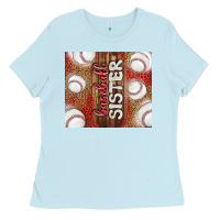 Baby Blue baseball sister Ladies Tee - TumblerDesignByShophia