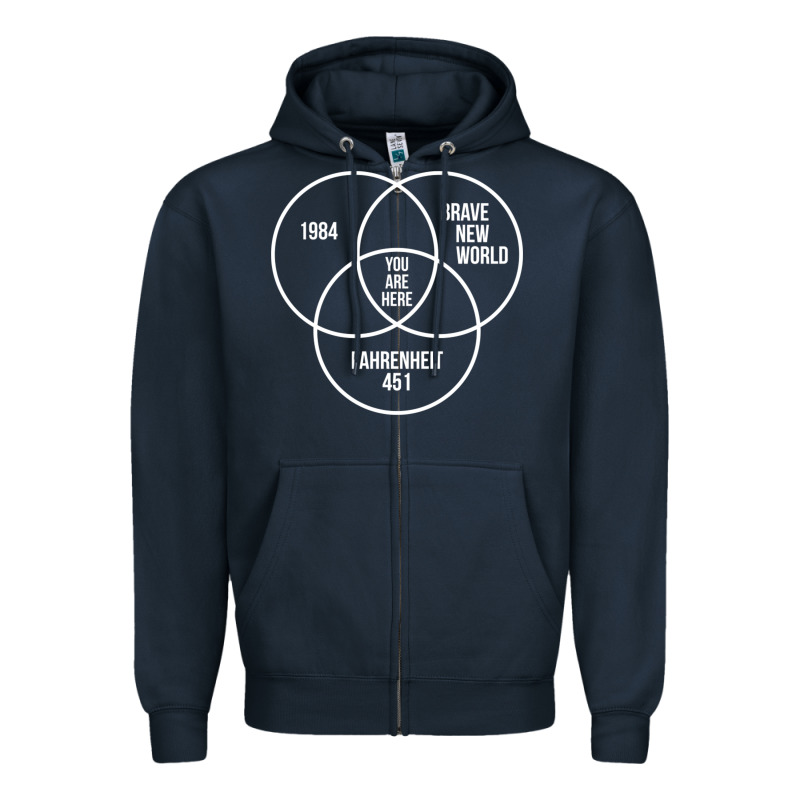 1984 Brave New World Fahrenheit 451 Conspiracy T-shirt Zipper Hoodie by maiPhamDesign | Teevron