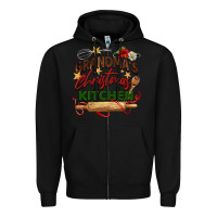 Black grandma's Christmas kitchen Zipper Hoodie - BarkalooDesign