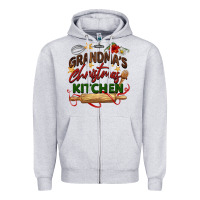 Heather Grey grandma's Christmas kitchen Zipper Hoodie - BarkalooDesign