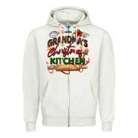 Oatmeal Heather grandma's Christmas kitchen Zipper Hoodie - BarkalooDesign