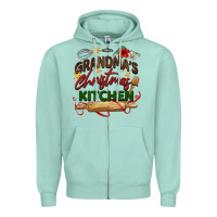 Seafoam grandma's Christmas kitchen Zipper Hoodie - BarkalooDesign