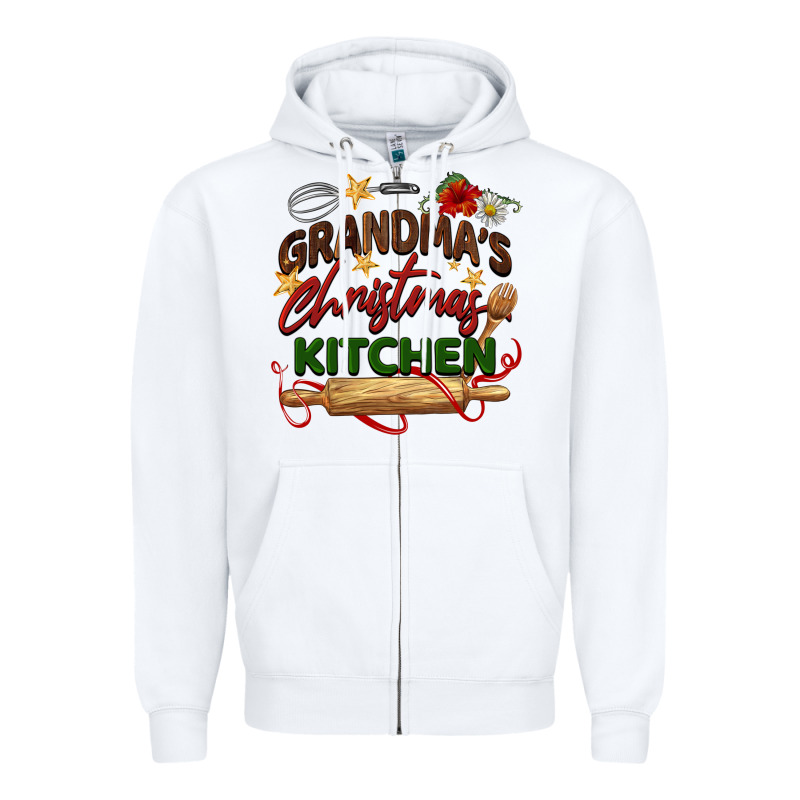 Grandma's Christmas Kitchen Zipper Hoodie by BarkalooDesign | Teevron
