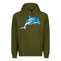 Army Green dolphin dwe Premium Hoodie - CowhideDigitalArt