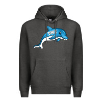 Charcoal Heather dolphin dwe Premium Hoodie - CowhideDigitalArt