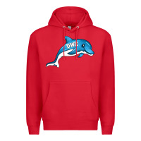 Red dolphin dwe Premium Hoodie - CowhideDigitalArt