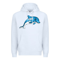 White dolphin dwe Premium Hoodie - CowhideDigitalArt