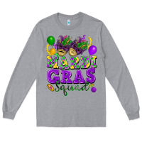 Heather Grey Mardi Gras squad Long Sleeve Tee - FaDigitalArtStudio