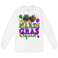 White Mardi Gras squad Long Sleeve Tee - FaDigitalArtStudio