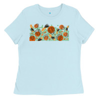 Baby Blue boho plant Ladies Tee - TumblerDesignByShophia