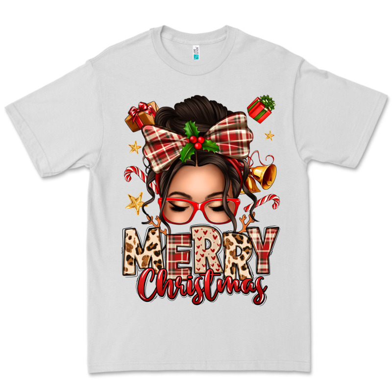 Merry Christmas Messy Bun Premium Tee by texasbilliewilder | Teevron